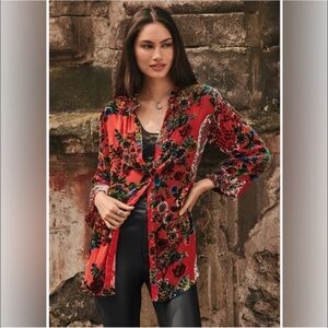NWT JOHNNY WAS YOELLA BURNOUT TUNIC